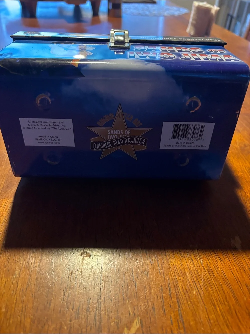 Sands of Iwo Jima Graphic Metal Lunch Box - Blue